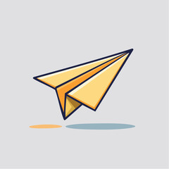 Simple Yellow Paper Airplane Illustration