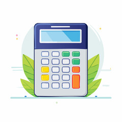 Flat Illustration Of Calculator With Colorful Buttons