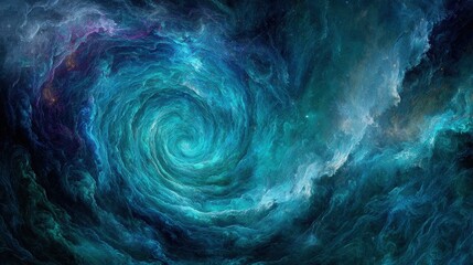 Abstract Spiral Nebula in Deep Space
