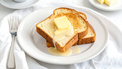 Toasted bread with butter and condensed milk