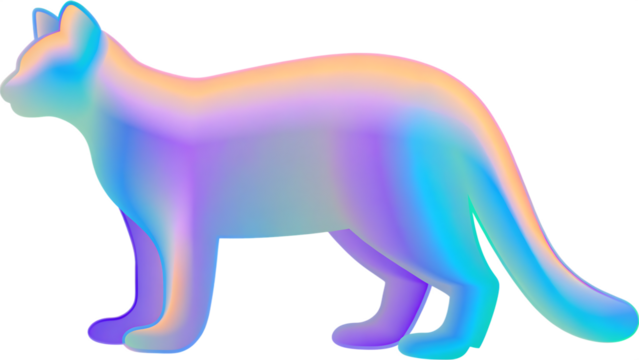 a feline isolated on white background, png, ai generated.