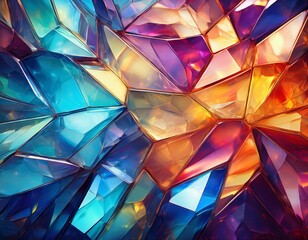abstract crystalline texture with vibrant colors geometric pattern with shimmering glass shapes