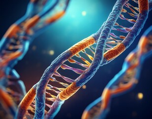 detailed chromosome rendering showing genetic material and heredity in a scientific and medical context