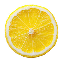Close-up of a vibrant yellow lemon slice