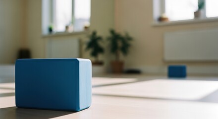 Naklejka premium Yoga Block in Serene Studio for Wellness Accessories Campaign 