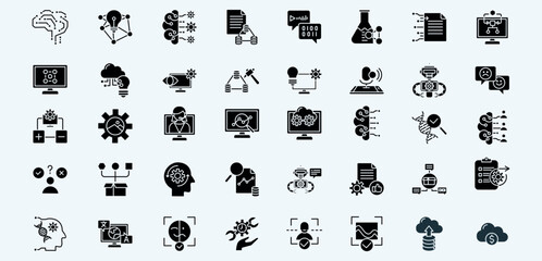 Obraz premium Artificial Intelligence icon pack Glyph style