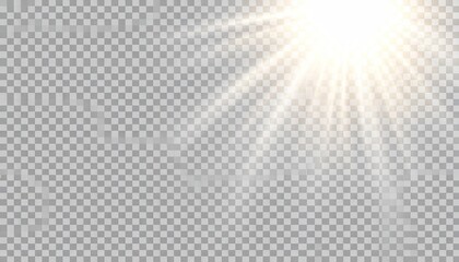 Volumetric Sunbeams Overlay: Bright Corner Rays on Transparent Background