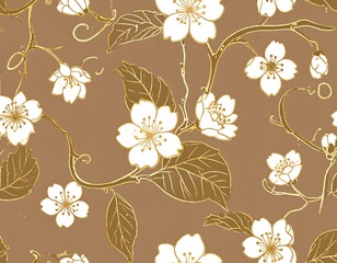Floral pattern with gold accents