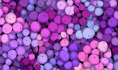 Purple berry cluster pattern