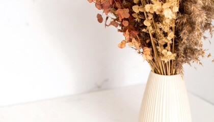 Dried flower bouquet in a vase