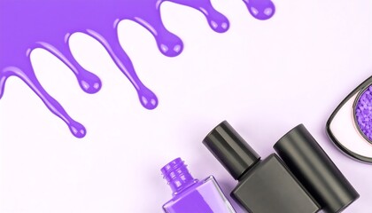 Dripping purple nail polish on white