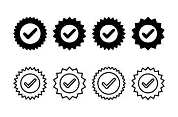 Approved icon logo design. Certified Medal Icon