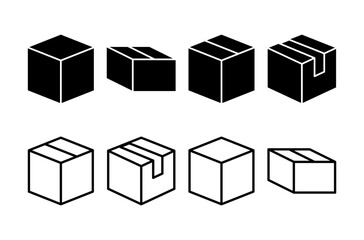 Box icon logo design. box sign and symbol, parcel, package