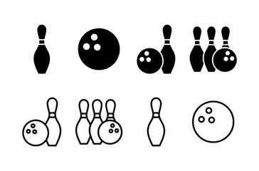 Bowling icon logo design. bowling ball and pin sign and symbol.