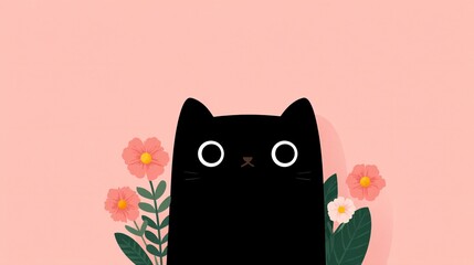 National Black Cat Appreciation Day poster with cute feline illustration 
