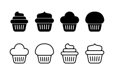Cup cake icon logo design. Cup cake sign and symbol