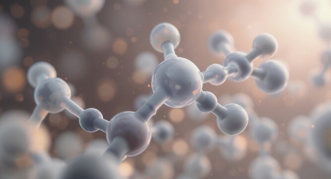 Molecular Structure, Abstract Science Background, 3D Render of Atoms, Medical and Chemical Research, Nanotechnology Concept, Healthcare Illustration