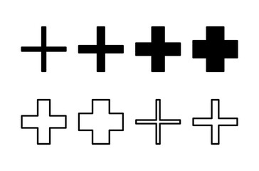 Obraz premium Plus icon logo design. Add plus sign and symbol