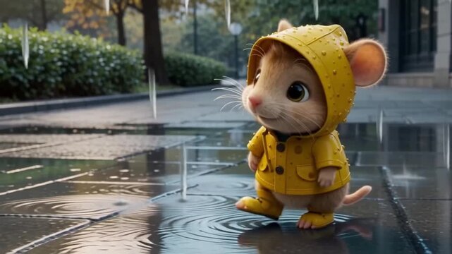 Maus im Regen