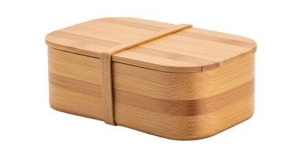 Elevated Food Storage A Modern Wooden Bento Box with Secure Elastic Band Design