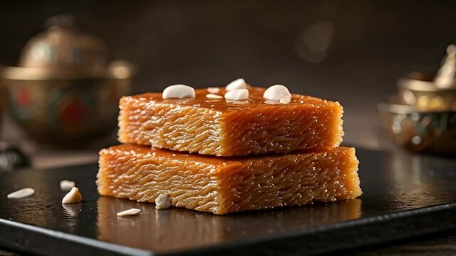 traditional indian sweet dessert halwa barfi almonds