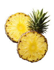 Two halves of a pineapple, close-up