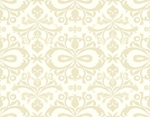 Elegant cream-colored repeating floral pattern