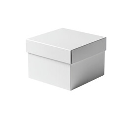 Fototapeta premium A square, white gift box with a lid