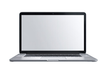 Front view of a modern laptop with blank screen (12)
