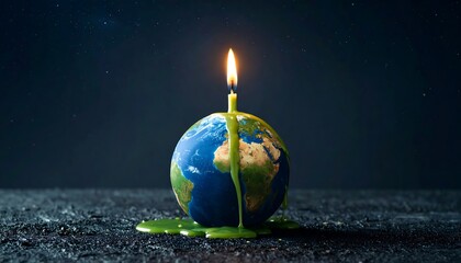 Earth melting candle