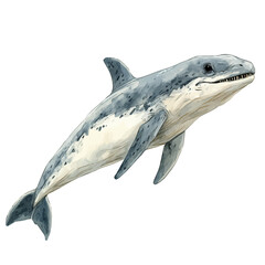 Fototapeta premium Plesiosaurus, watercolor vector, isolated on a white background.