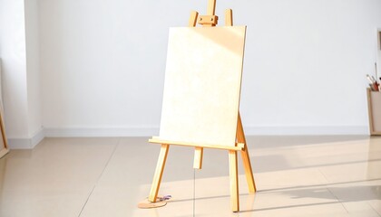 Empty art easel in a bright room