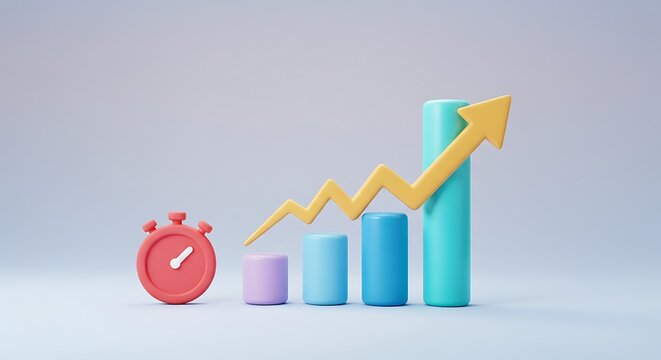 Time management for business growth achieve goals with increasing profits and financial success concepts