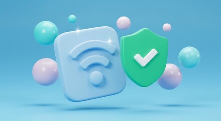 Secure 5g network connection shield and checkmark symbol futuristic digital concept