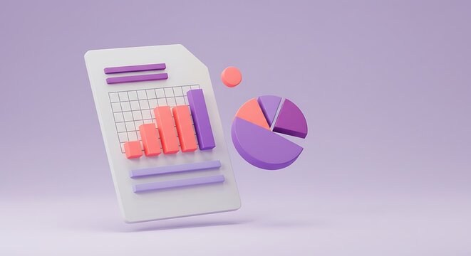 Modern financial analytics with data visualization charts and graphs on a clean background