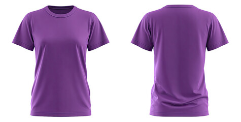 Purple women's t-shirt, front and back view