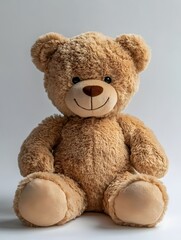 Obraz premium Adorable Brown Teddy Bear Plush Toy: The Perfect Childhood Companion and Gift for Kids' Room Decor