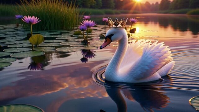 Schwan mit Krone