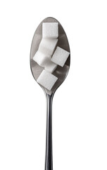 Sugar cubes piled in a spoon (1)