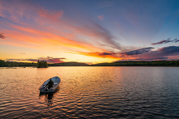Hallangen lake at sunset. Kalmar region. Sweden © Pawel Pajor