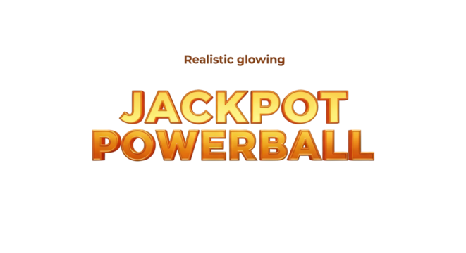 Glowing Jackpot Powerball Text on Black Background - Powered by Adobe