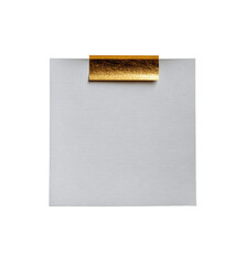 Blank white square note paper with gold trim