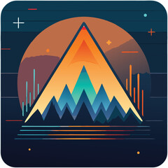 Triangle wave for data visualization, Line Art compact sparkline style triangle waveform inside analytics card, SVG, keywords: analytics, waveform.