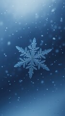 Fototapeta premium A macro shot of a delicate snowflake with intricate details, showcasing the beauty of winter and the unique patterns of frozen water crystals