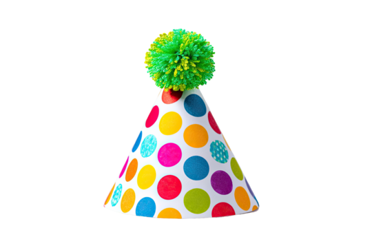 Colorful party hat with a pom-pom - Powered by Adobe