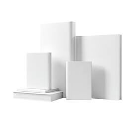 Stacked blank books of various sizes