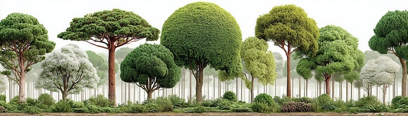 Diverse Collection of Trees in a Lush Natural Landscape During Daytime