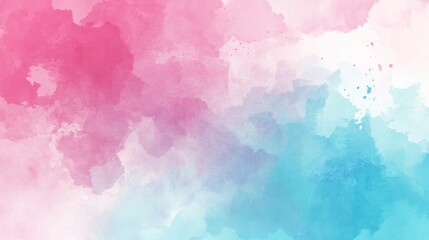 Fototapeta premium Abstract watercolor background with soft pink, red, and teal colors.