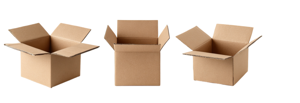 Three open cardboard boxes (20)