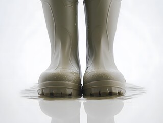 Durable Waterproof Footwear: Stylish Wellington Rubber Boots for Rainy Outdoor Work